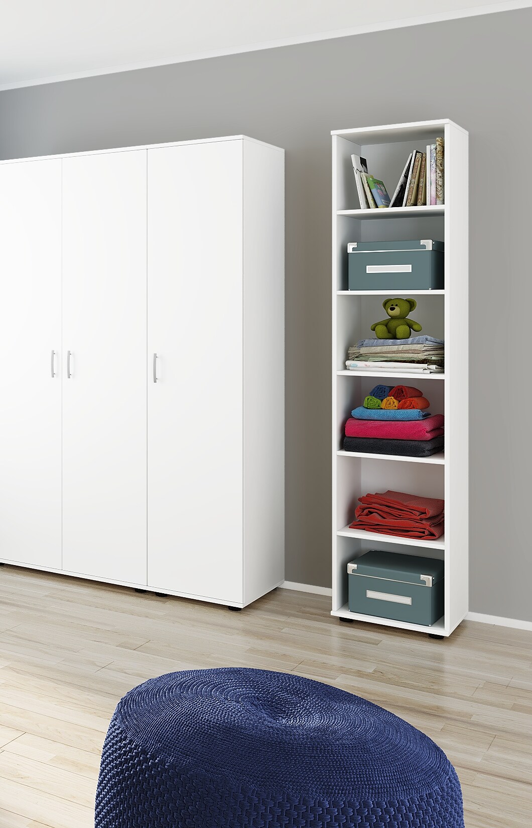 nonjoo. Babyzimmer Lunis hohes Regal mit 6 Fächern