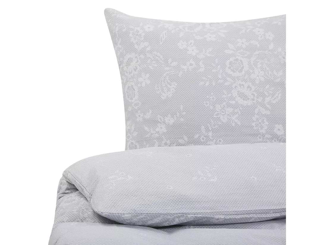 Ensemble de housses de couette MORNINGSIDE Satin de coton 135 x 200 cm Gris