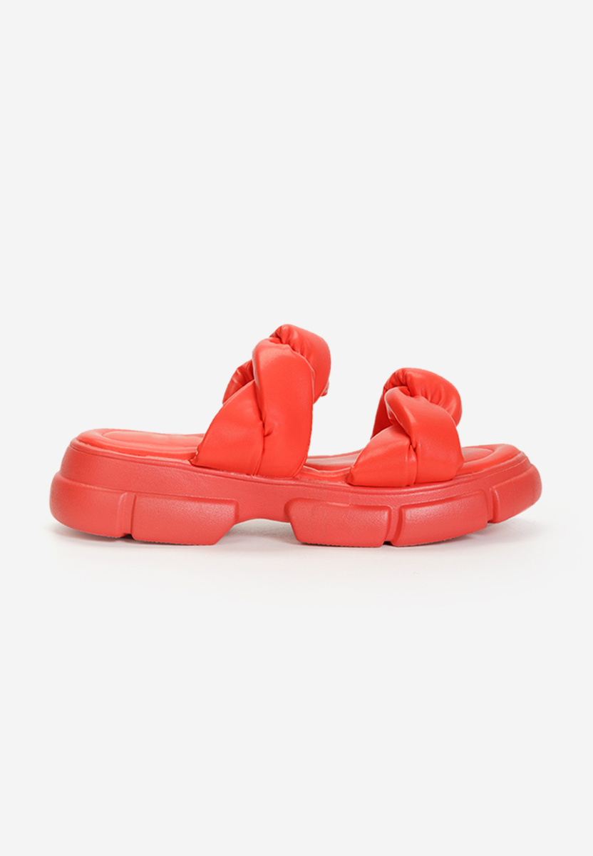Mules compensées femme rouges Elfleda