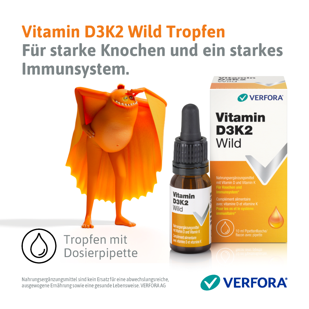 VITAMINE D3K2 WILD Tropfen<br>10 ml, Flasche, Tropfen