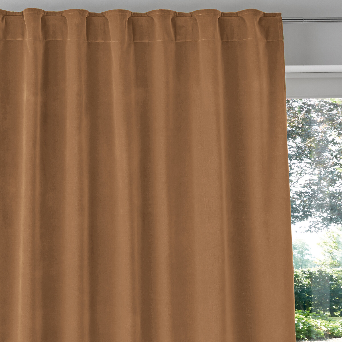 LA REDOUTE INTERIEURS<br>Cortina de veludo com acabamento em laços ocultos, Veludo