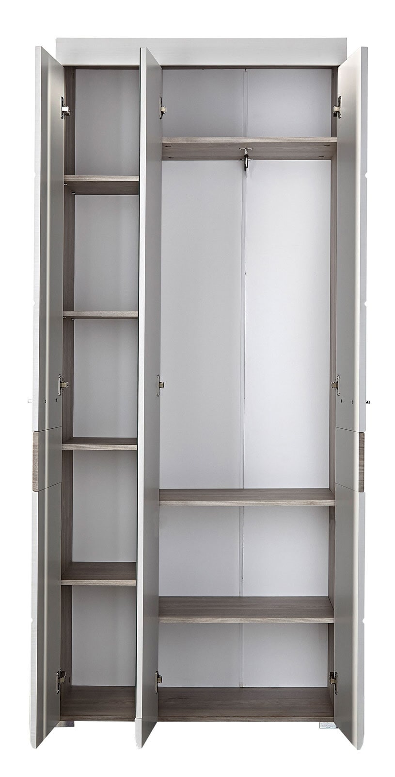 Garderobenschrank Funny Silbereiche-Dekor/ Weiß Struktur 84 x 200 x 40 cm