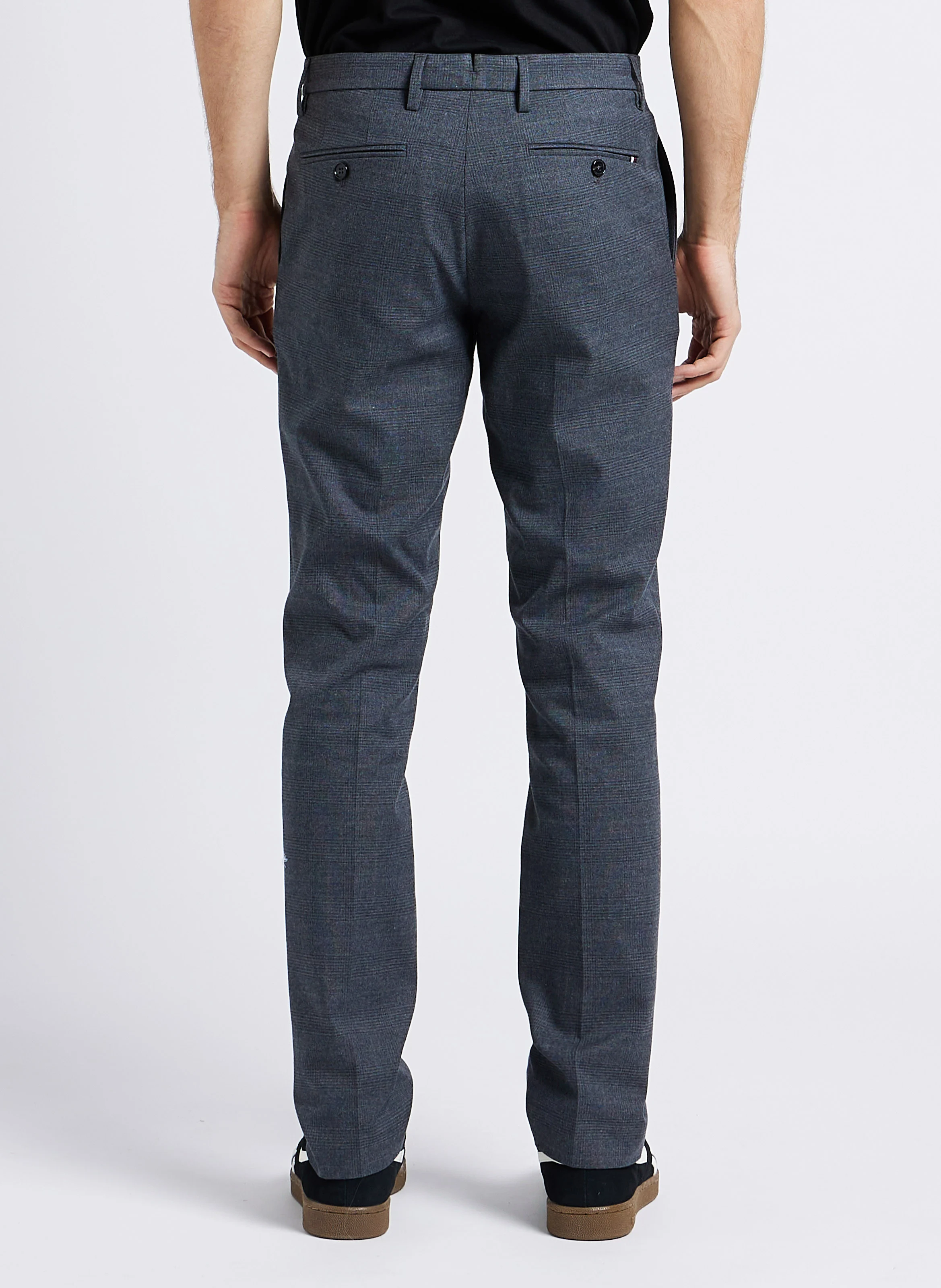 Pantalon de costume droit en coton mélangé | Bleu