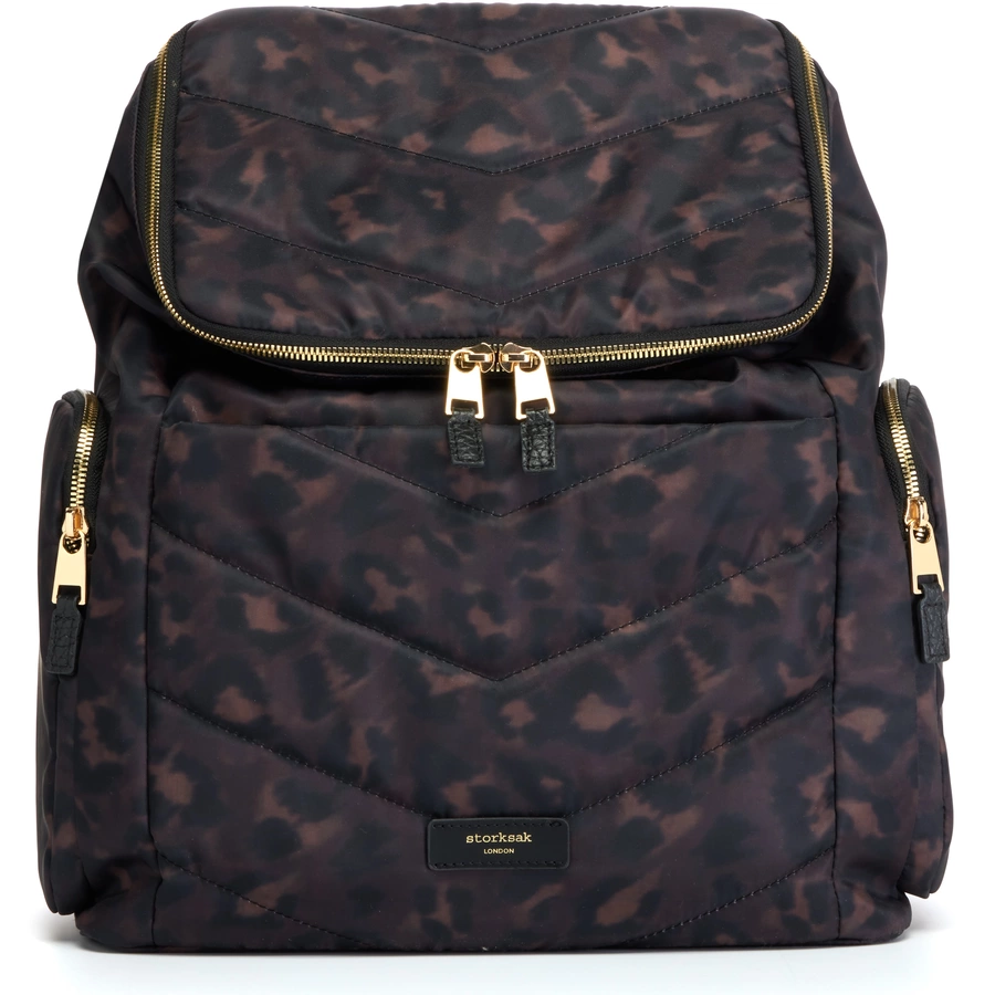 storksak Wickelrucksack Alyssa Leopard black