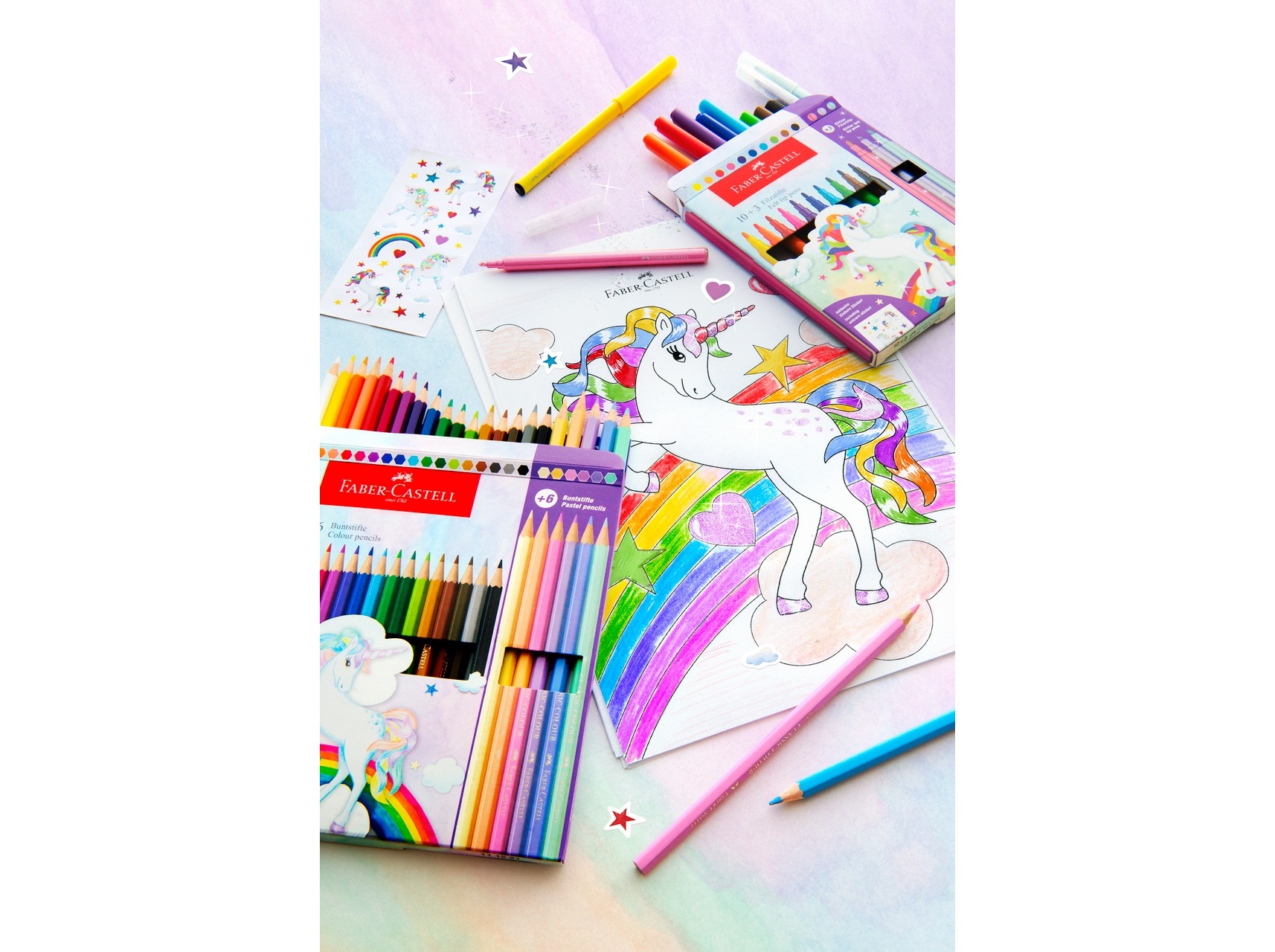 LÁPIS DE COR FABER-CASTELL UNICORN 10 UNIDADES