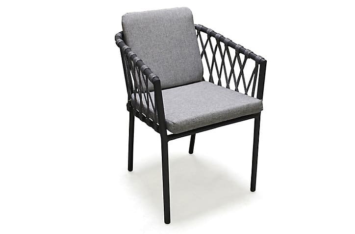 Fauteuil de jardin DCB Garden Pilat en aluminium - Coloris gris anthracite - Hauteur 76 cm