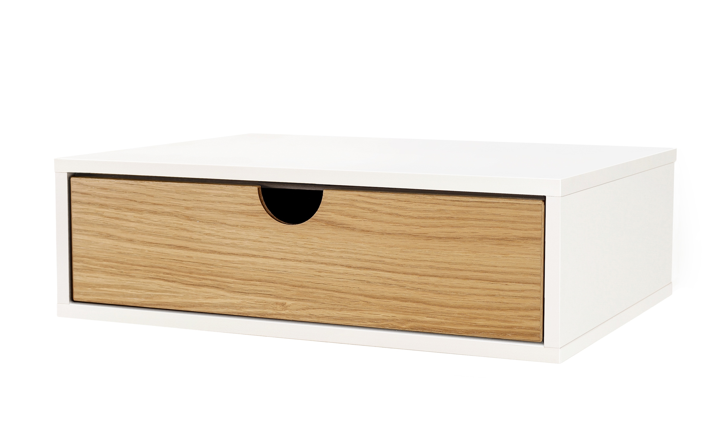 Woodman Nachttisch »Farsta, Beistelltisch, Ablage mit Schublade« Holzfurnier aus Eiche, Breite 40 cm, Wandmontage, FSC®