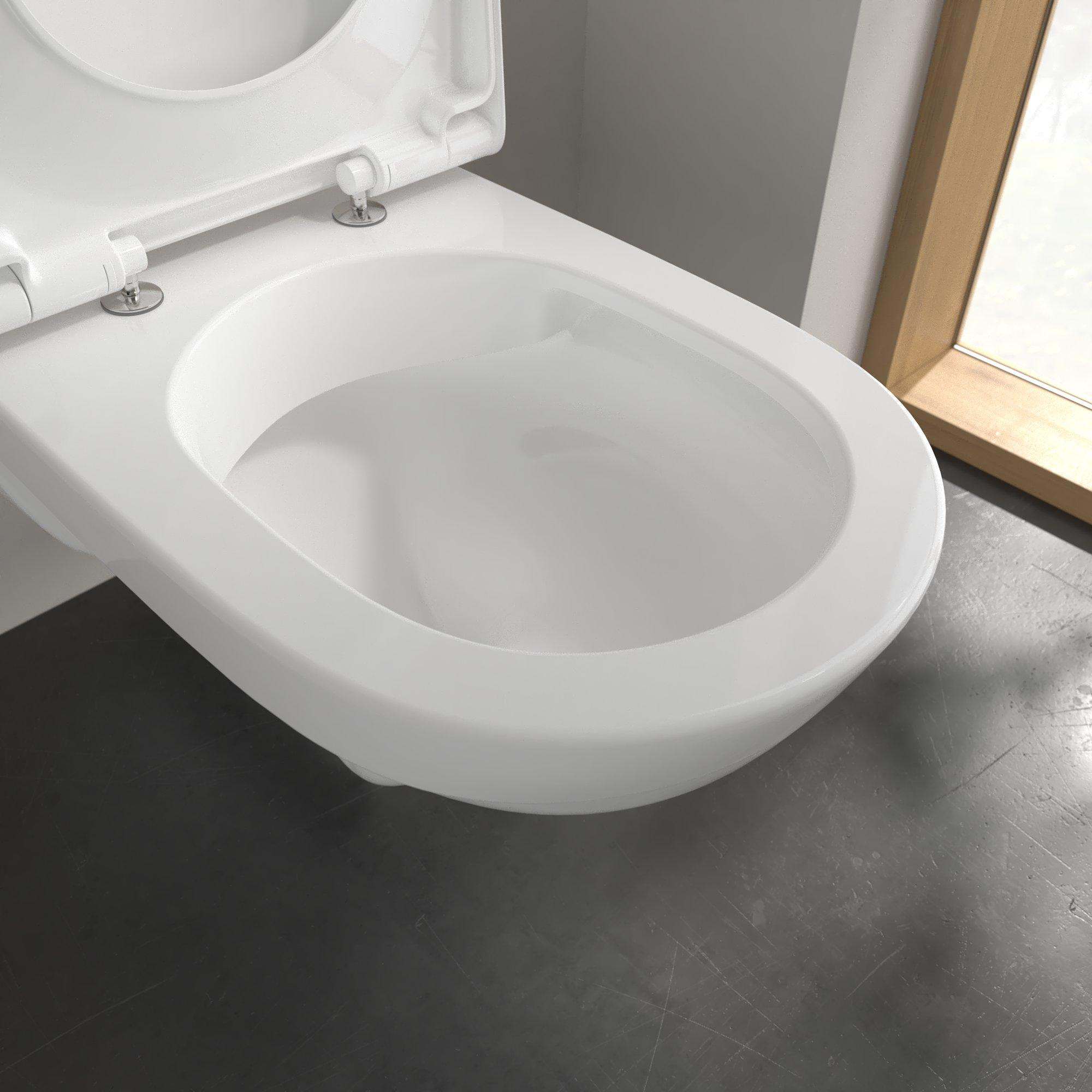 Villeroy & Boch ViCare randloos toilet extra lang gebogen CeramicPlus wit glans