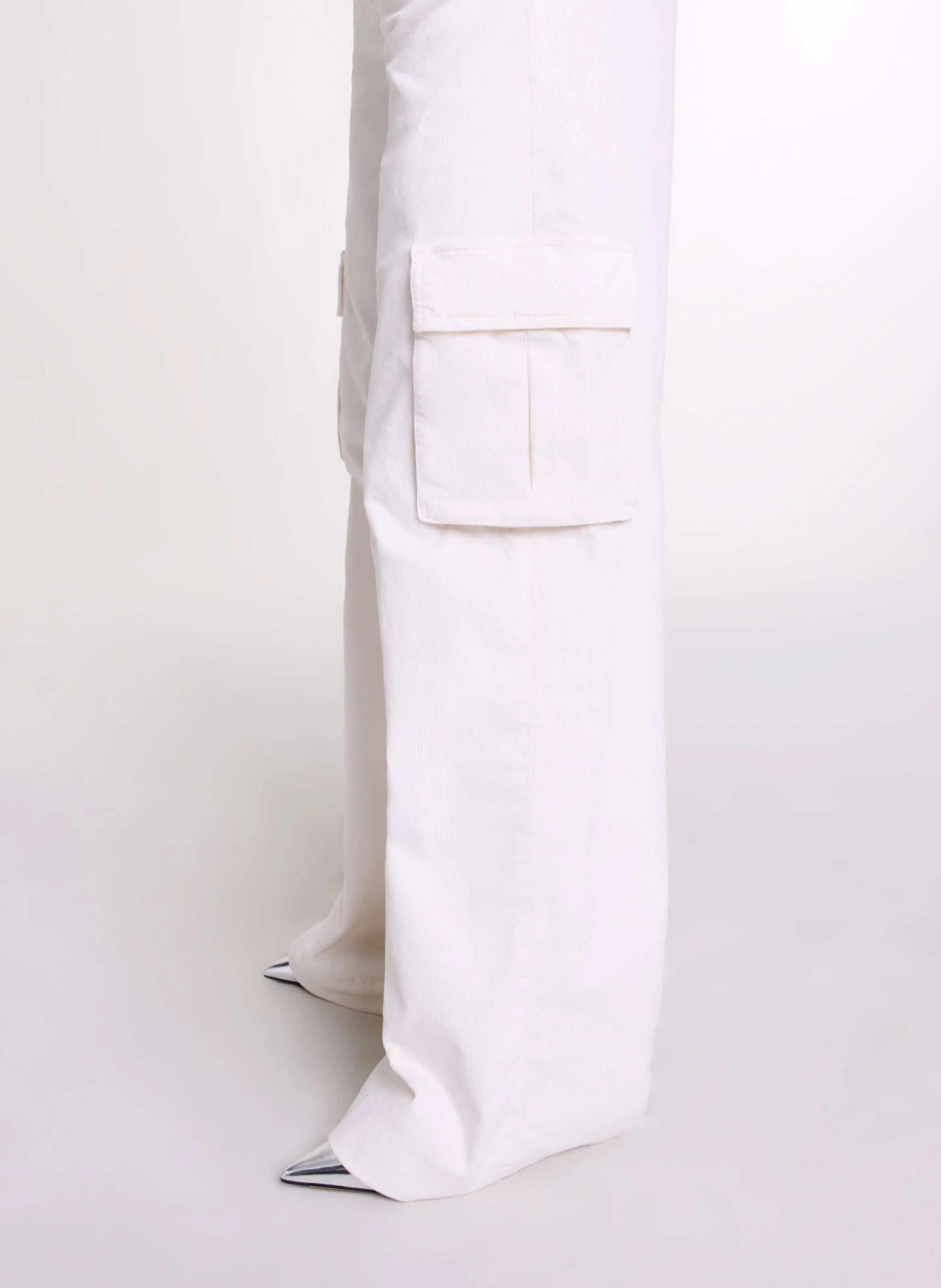 Pantalon treillis en coton mélangé | Beige