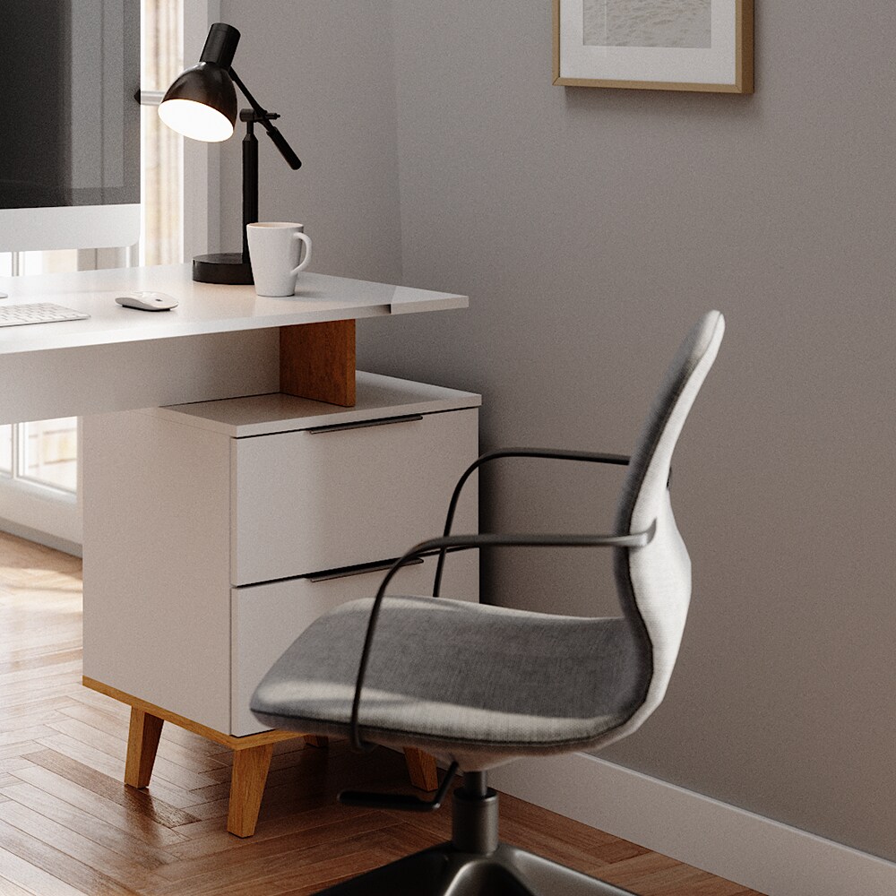 VICCO Schreibtisch Nautica Computertisch Büro PC Arbeitszimmer weiß Eiche Skandi