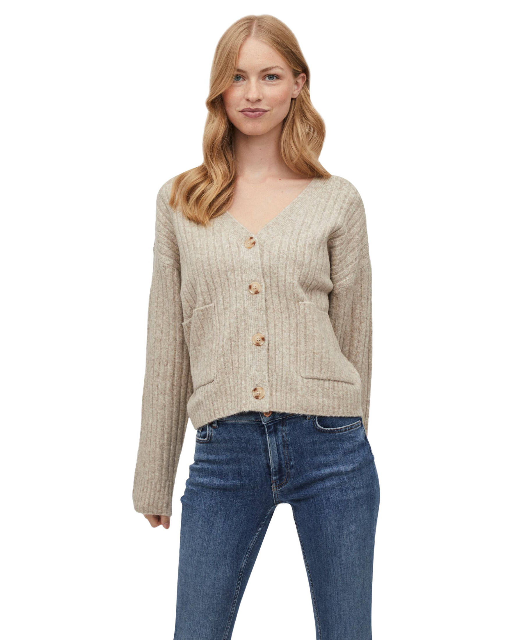 Vila| Damen Strickjacke VIIRINA V-NECK KNIT CARDIGAN