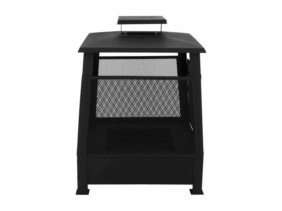 Pagode chauffe terrasse grillagée - L 59 x l 59 cm x H 78 cm - Noir