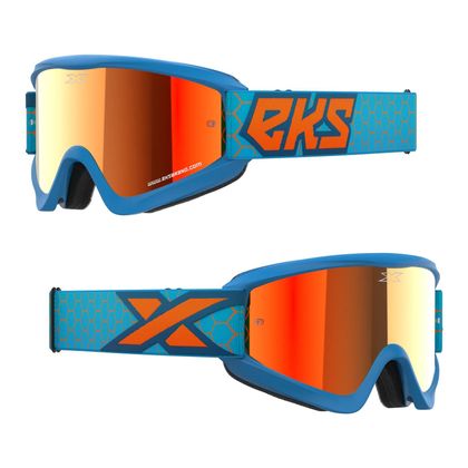 Masque cross EKS GOX FLAT OUT - RED MIRROR 2024 - Bleu / Orange