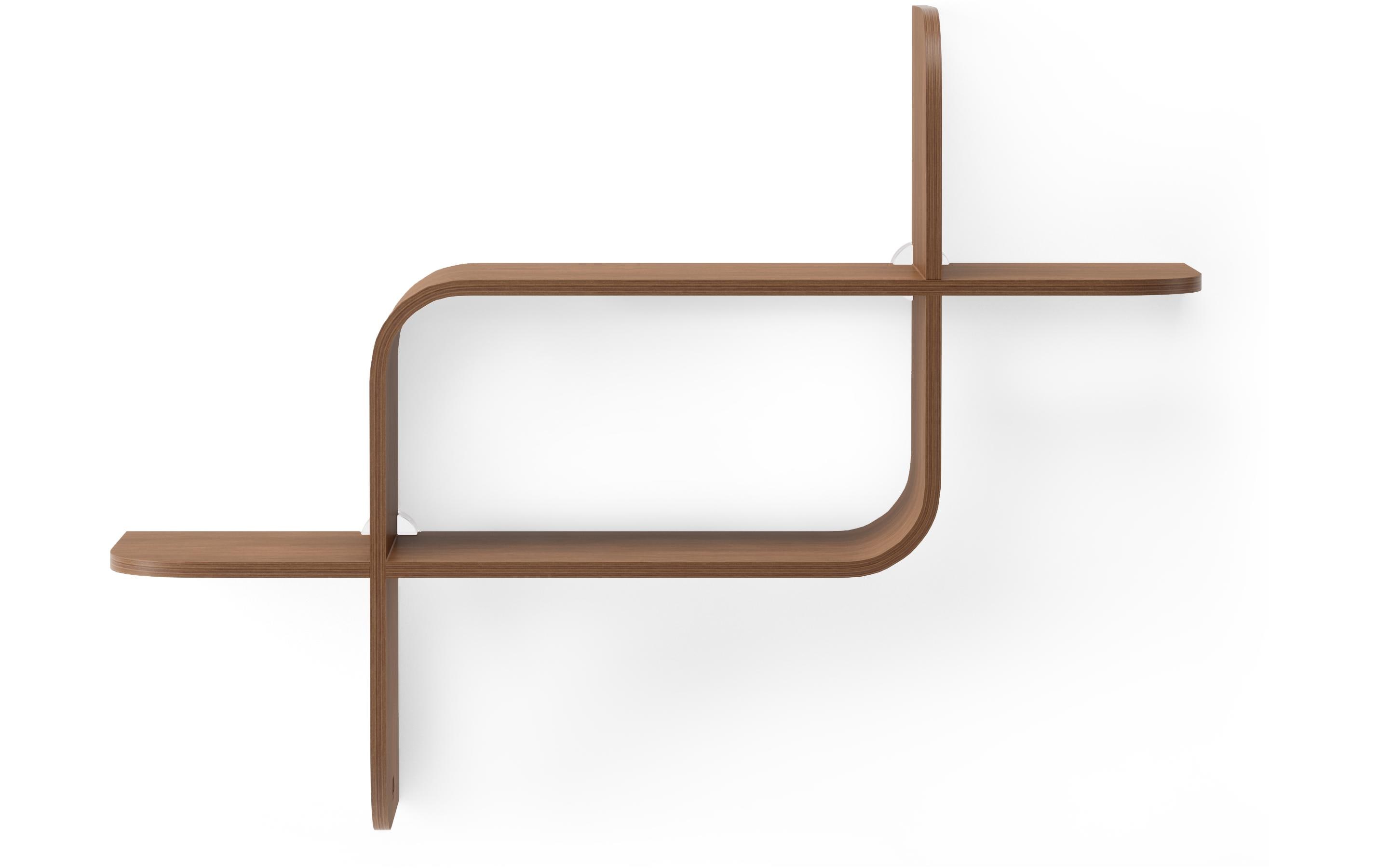 Wandregal Montage 62 x 15 x 47 cm, WalnussSchweberegal aus Holz