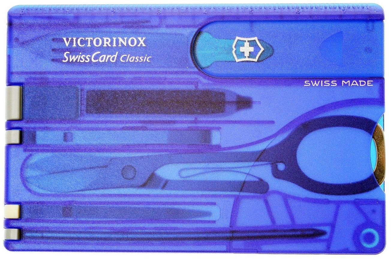 Victorinox SwissCard Classic transparant blauw 0.7122.T2