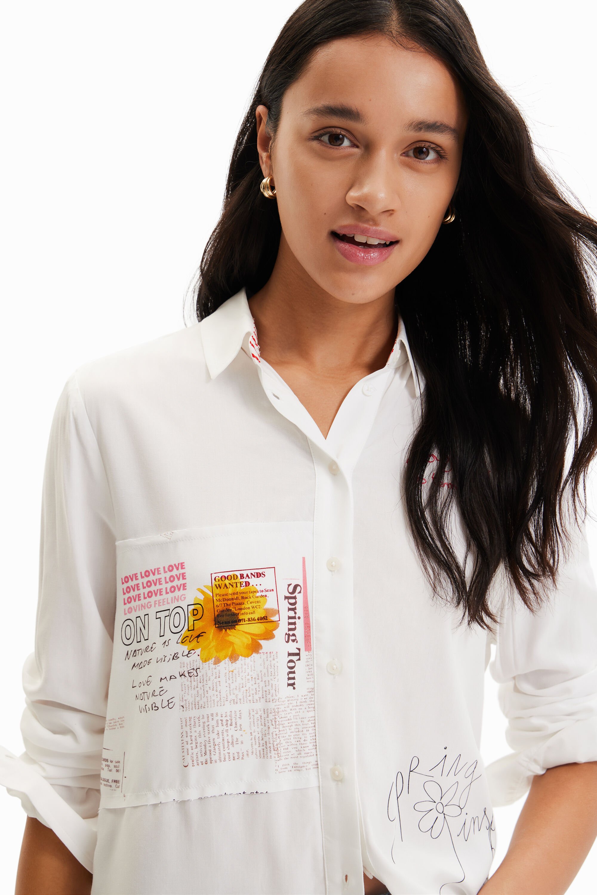 Chemise patchwork messages