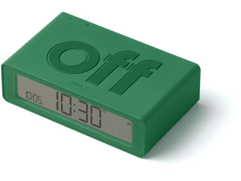 Lexon Digitalwecker Flip Mini Grün Mini LCD-Wecker mit Umkehrfunktion (On/Off)