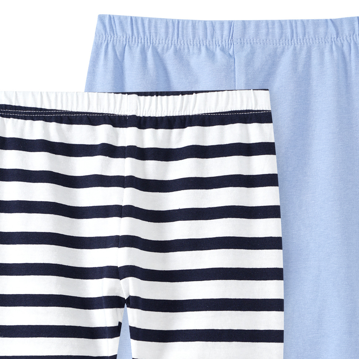 Famy 2 Mädchen Capri-Leggings im Basic-Look hellblau / dunkelblau