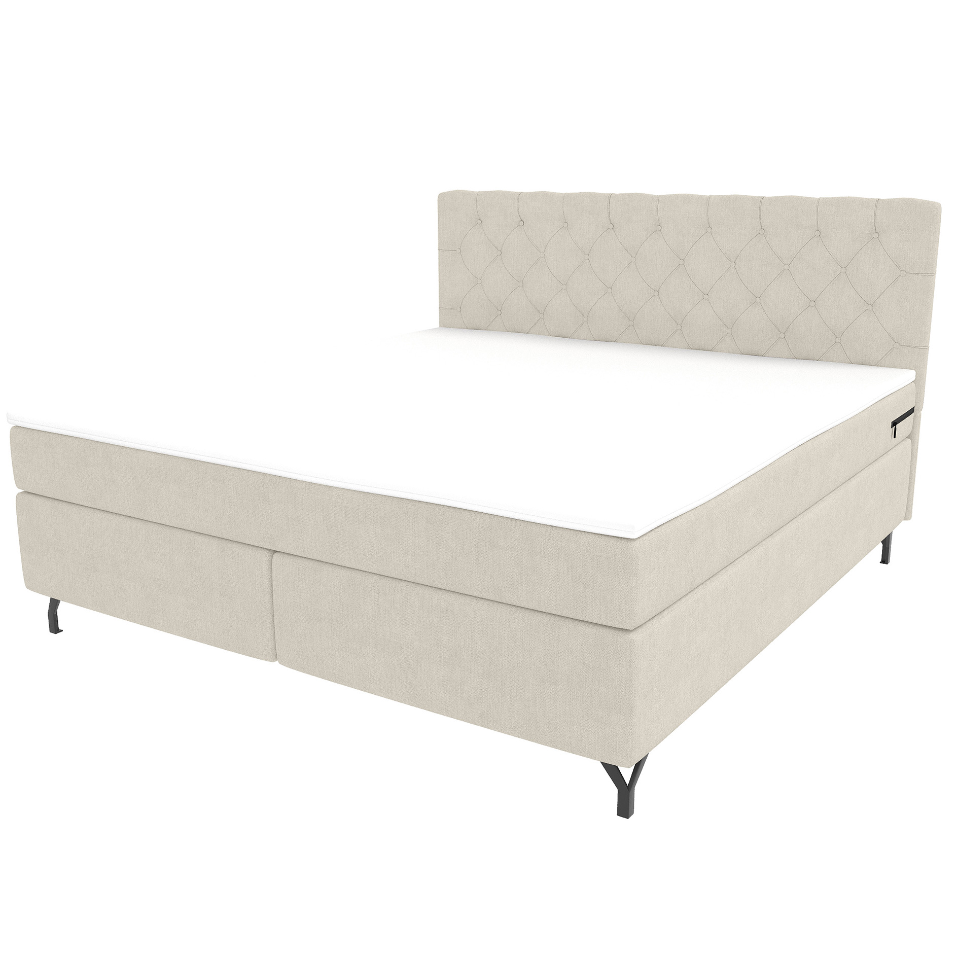 Boxspringbett - beige - inklusive Topper - 180x200 cm