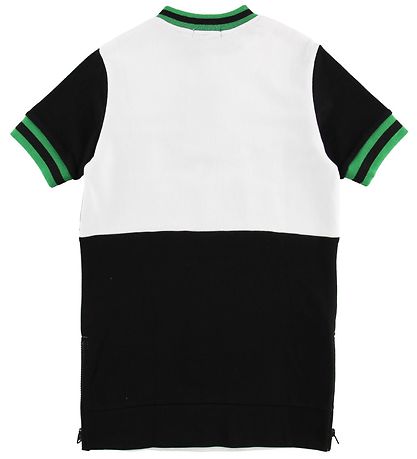 Stella McCartney Kids Kjole - Sweat - Hvid/Sort m.  Grøn