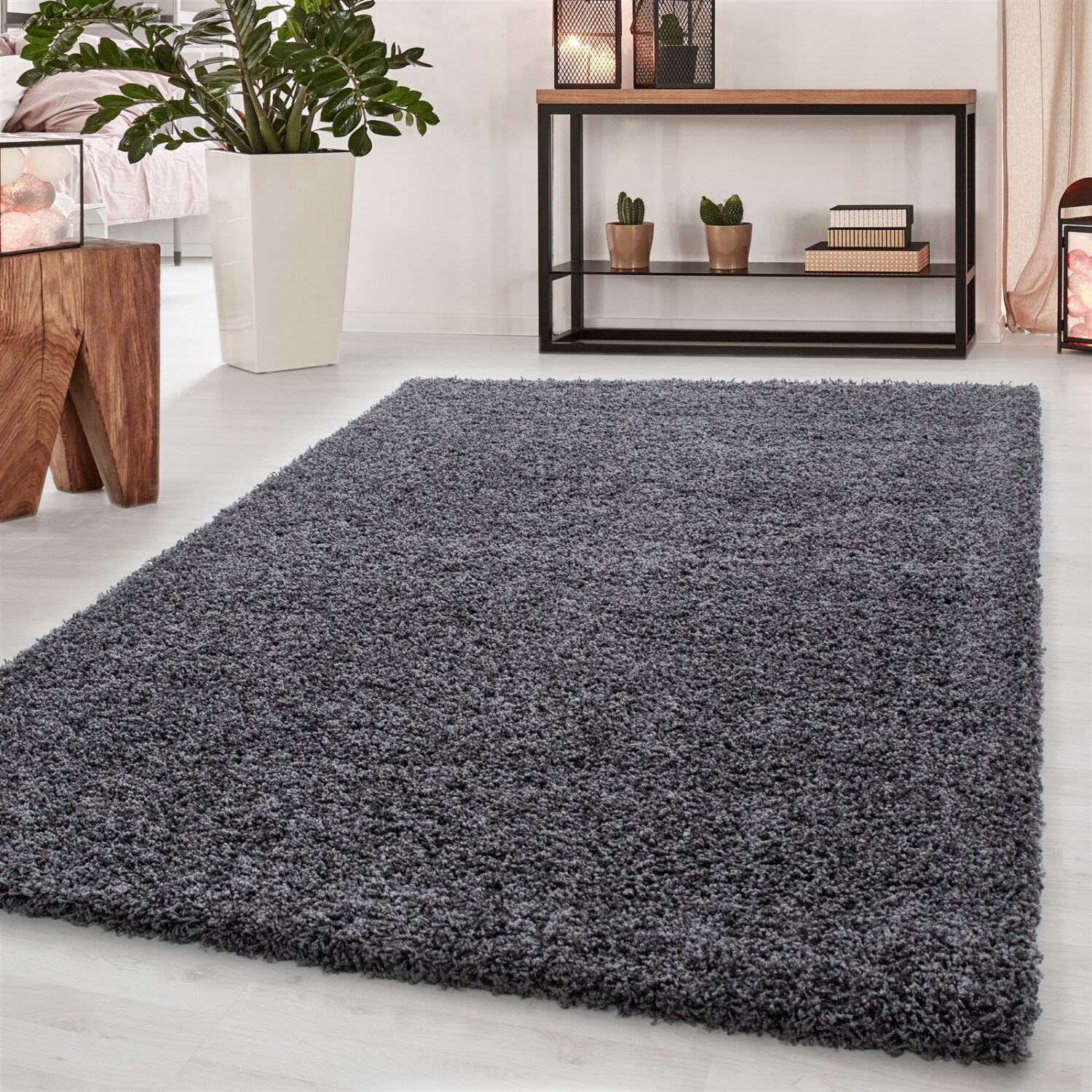 Hochflor Teppich Flauschiger Langflor, Shaggy, Rechteckig, ca. 50 mm Florhöhe