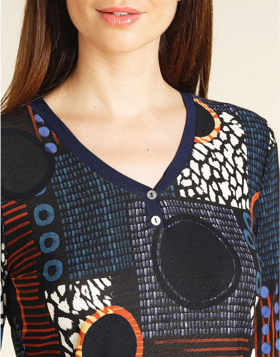 Top bleu fantaisie