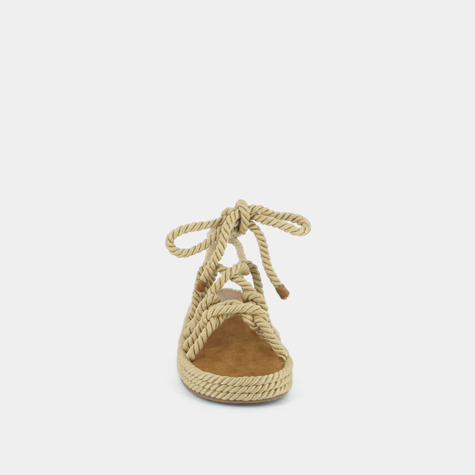 Sandales à nouer  en corde beige