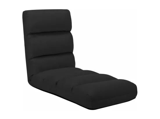 Prolenta Premium - Chaise pliable de sol Noir Similicuir