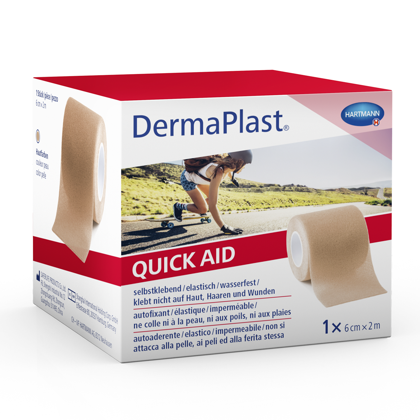 DERMAPLAST QuickAid<br>1 Stück, 6cmx2m, hautfarbig