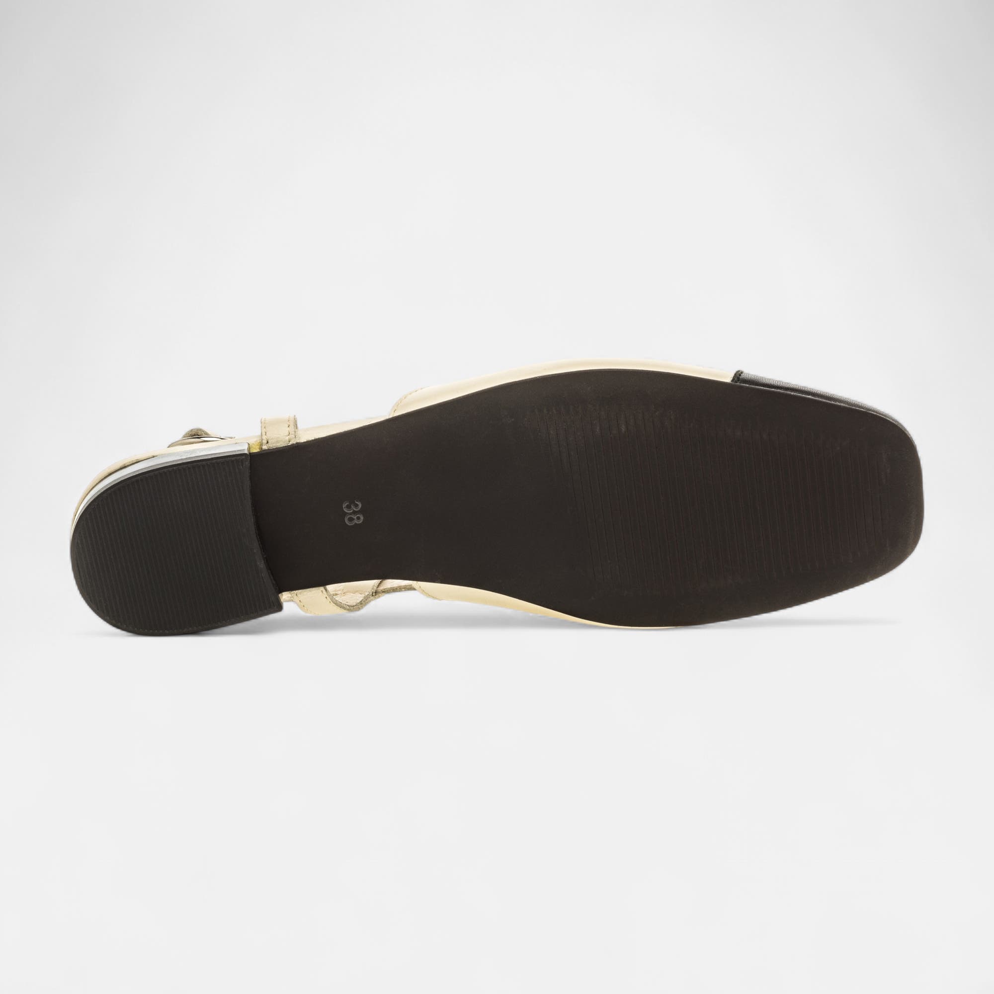 Escarpins avec bride arrière Femme en cuir beige