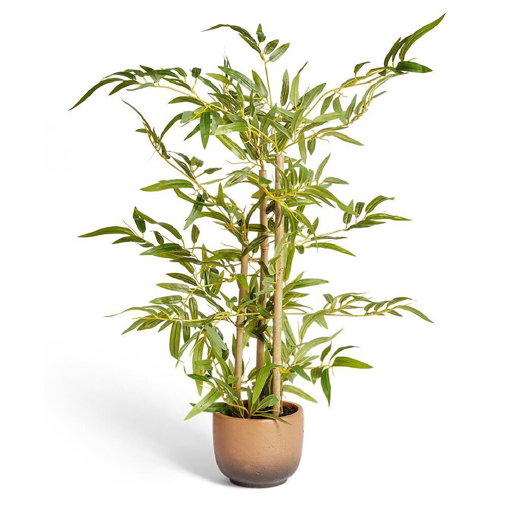 Bambou artificiel dans pot terre cuite H60cm