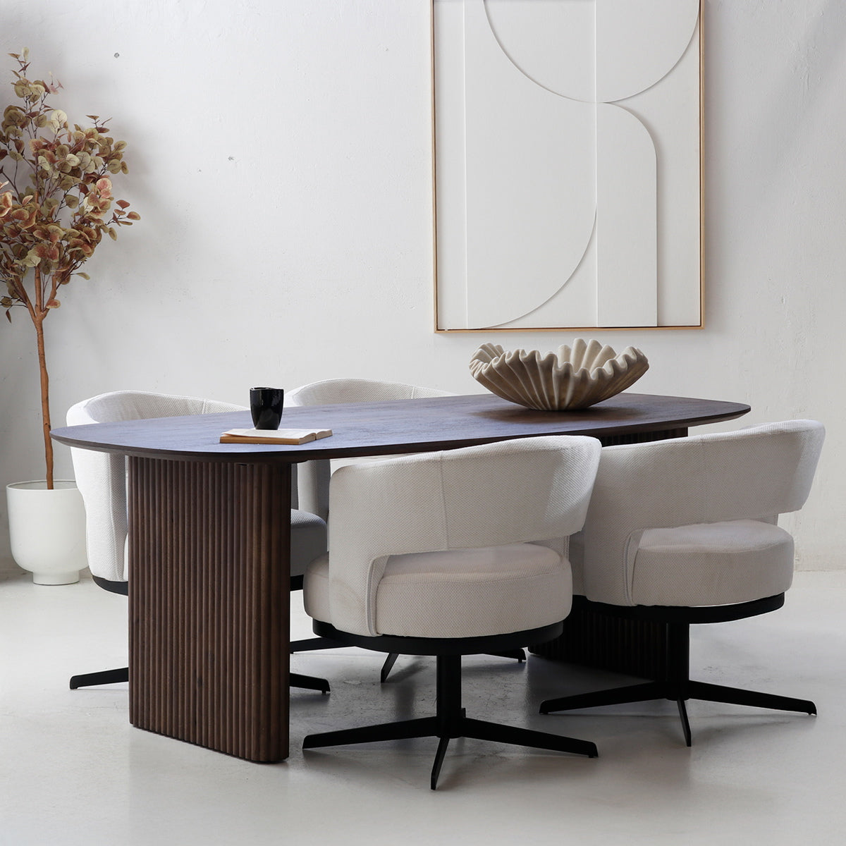 Giga Meubel - Eettafel Deens Ovaal - Donkerbruin - 200 - Juro