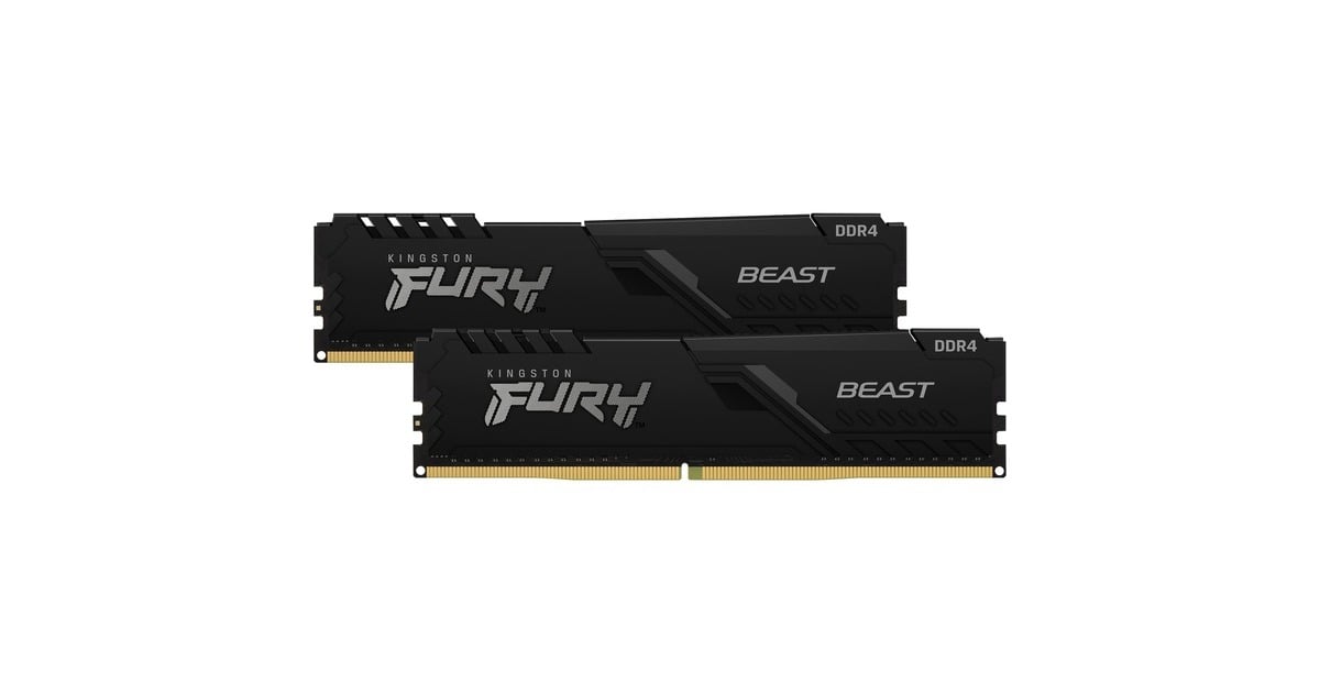 Kingston FURY32 GB DDR4-3200 Kit werkgeheugen  (Zwart, KF432C16BB1K2/32, Beast, XMP 2.0)