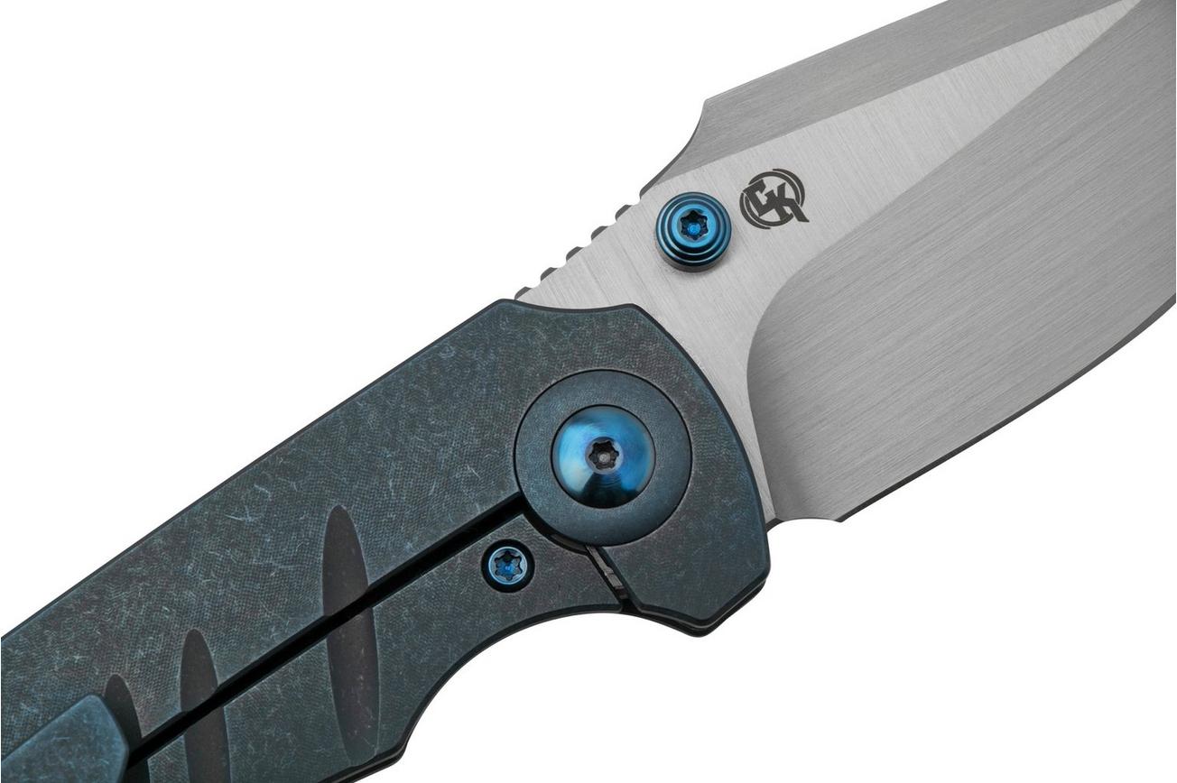 WE Knife Riff-Raff Blue Titanium, Satin CPM 20CV WE22020B-2 zakmes, Matt Christensen design