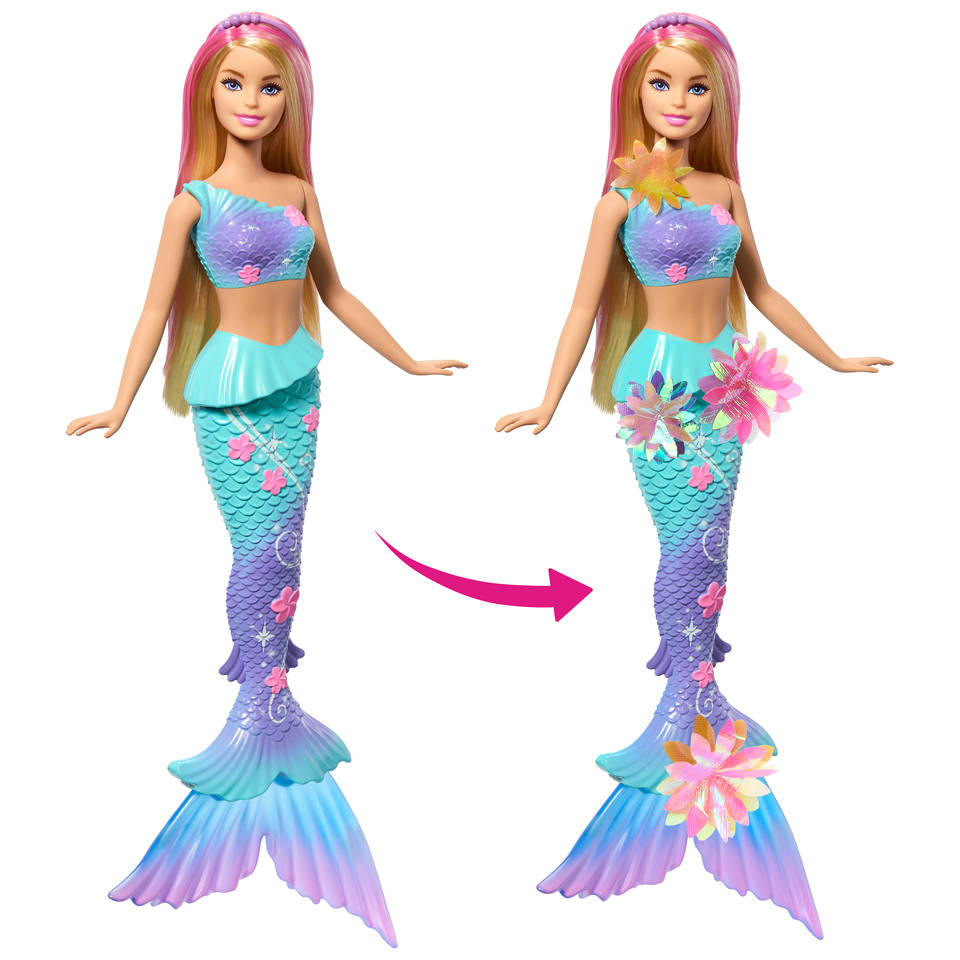 Barbie Flower Magic Mermaid pop - blauw