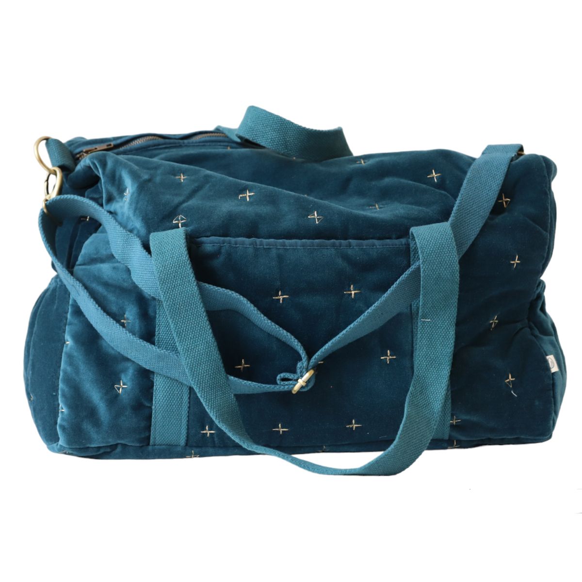 Sac à langer velours bleu Amande