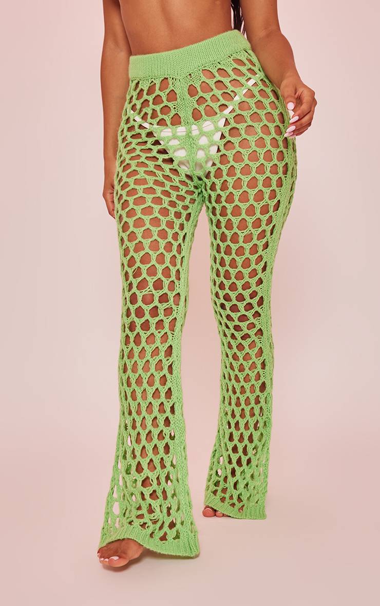 Pantalon Évasé En Maille Ajourée Petite