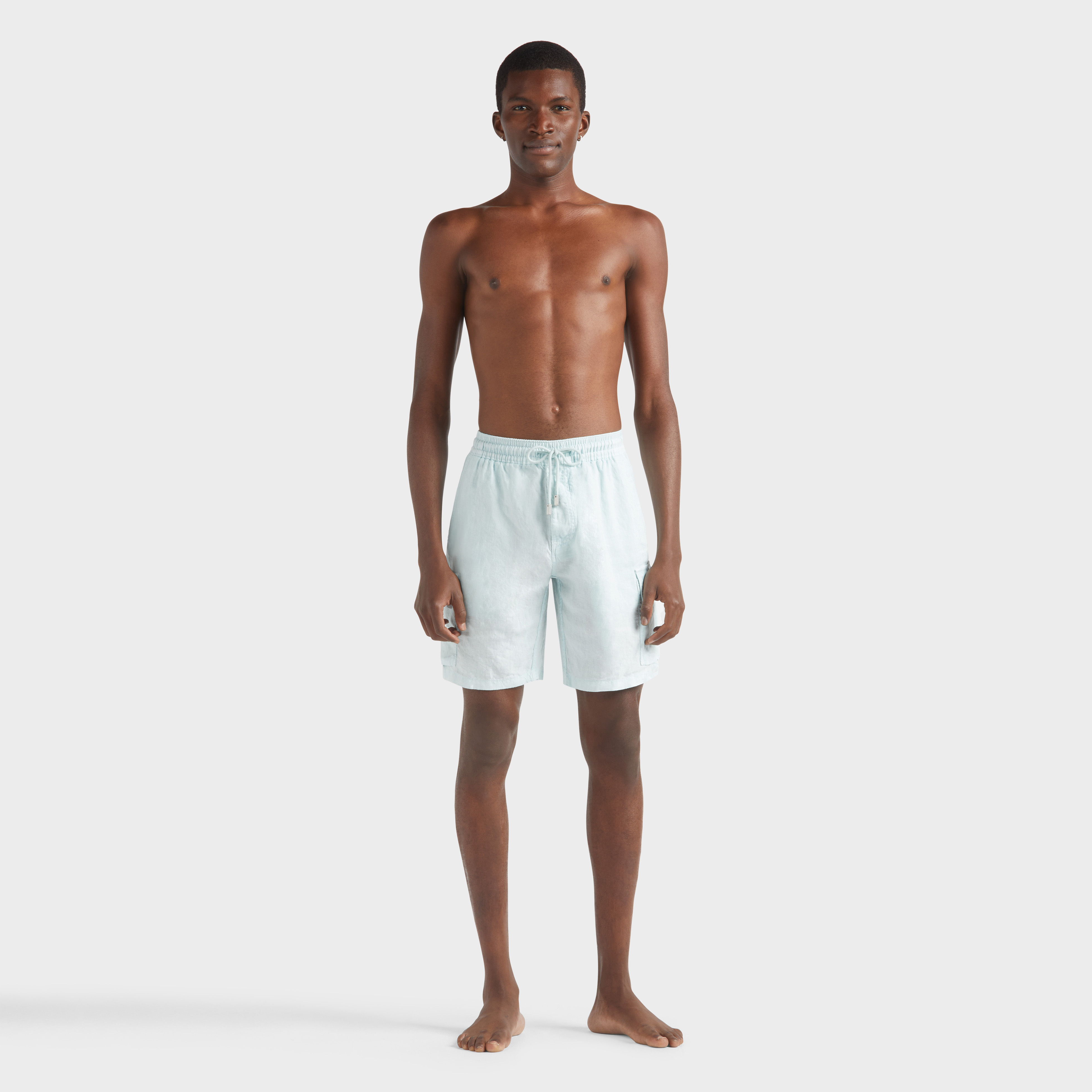 Bermuda poches cargots en lin homme Natural Dye