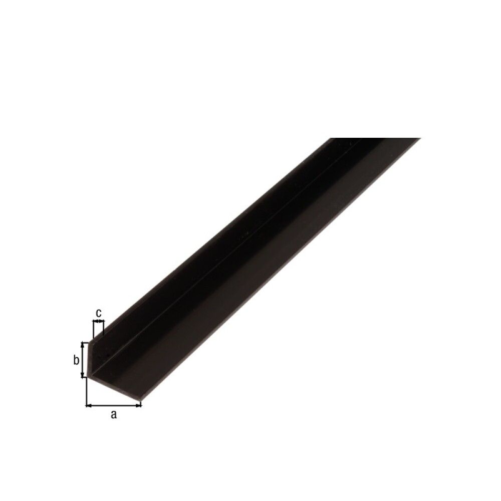 VINKELPROFIL GAH ALBERTS PVC 2000X20X10MM SVART