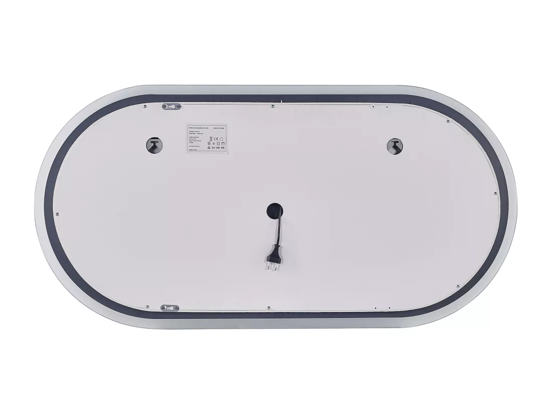 Miroir de salle de bain LED CHATEAUROUX 120 cm 60 cm Argenté