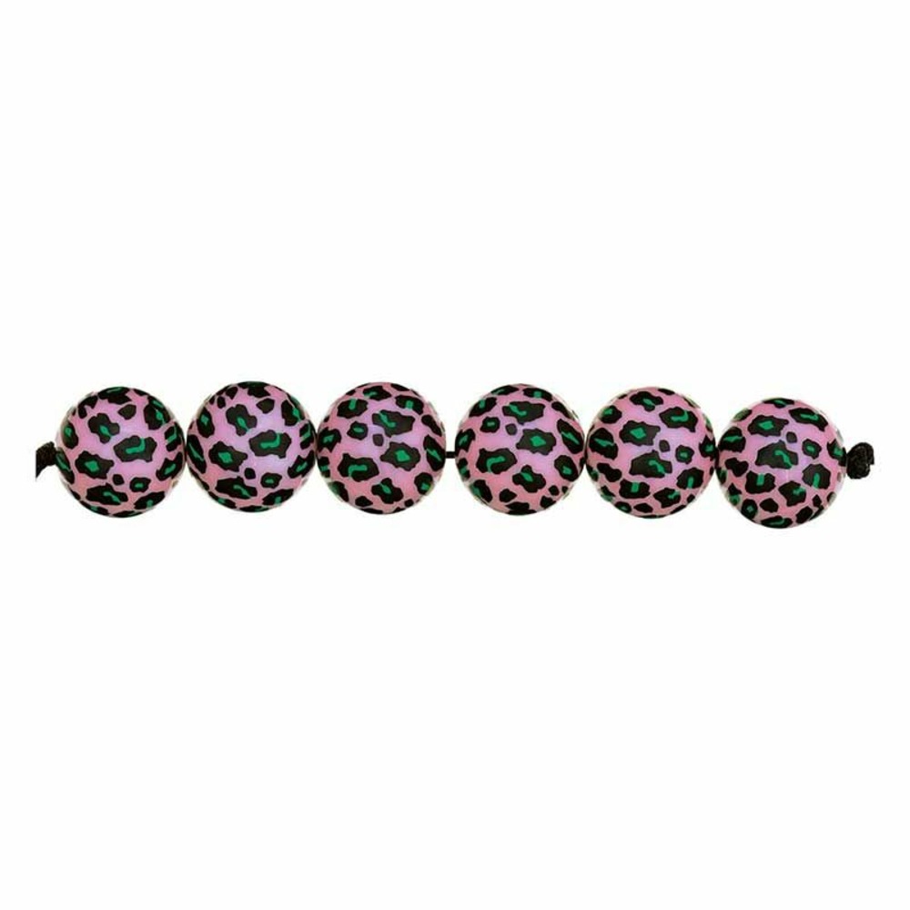 5 perles acid leo rose ø 16 mm