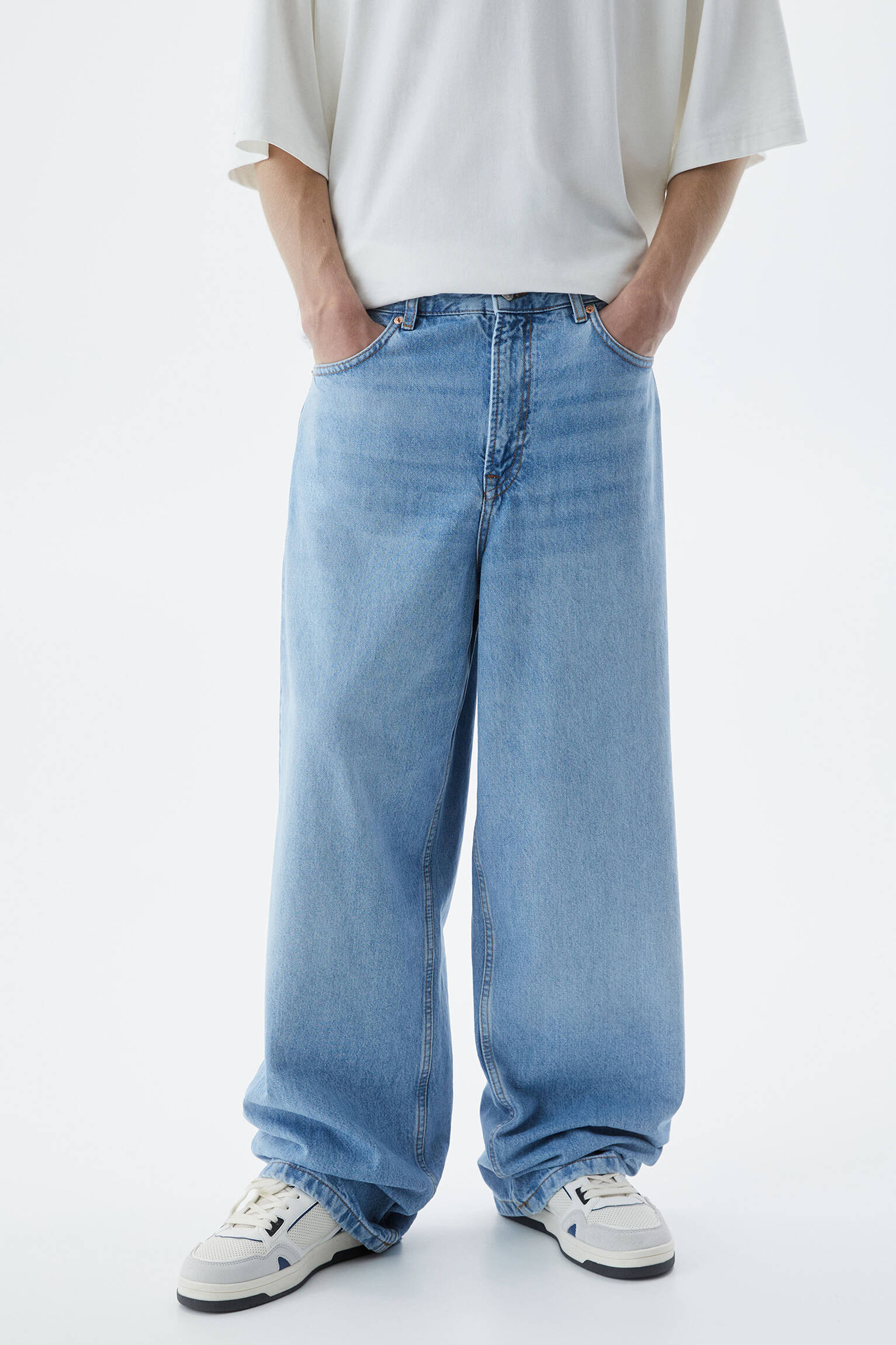 CALÇA JEANS SUPER LAGGY - AZUL MÉDIO
