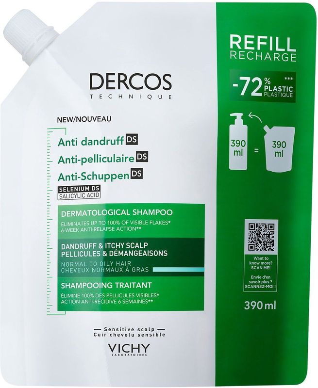 Vichy - Dercos Anti-Roos DS - Shampoo - 390ml - Voor Normaal tot Vet Haar