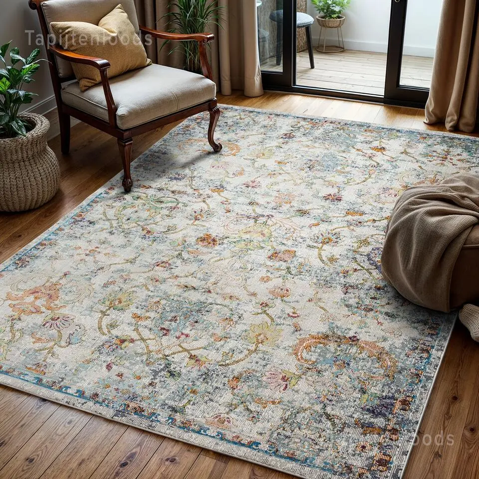 Picasso Sarough Vintage Vloerkleed Creme / Beige Laagpolig - 240x340 CM