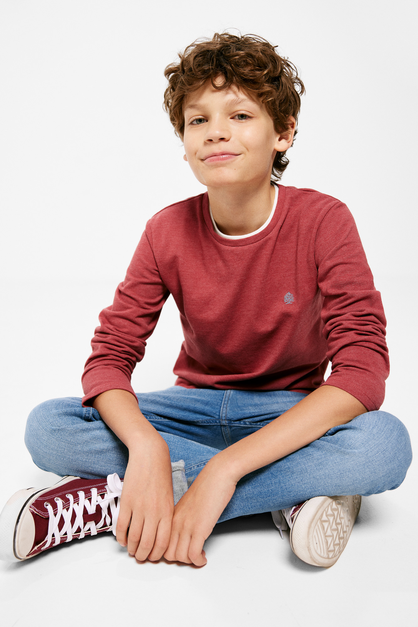 Camiseta infantil de gola dupla