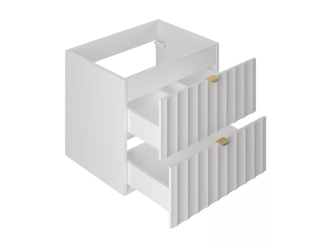 Meuble double vasque 140cm 2 niches Lexa Blanc