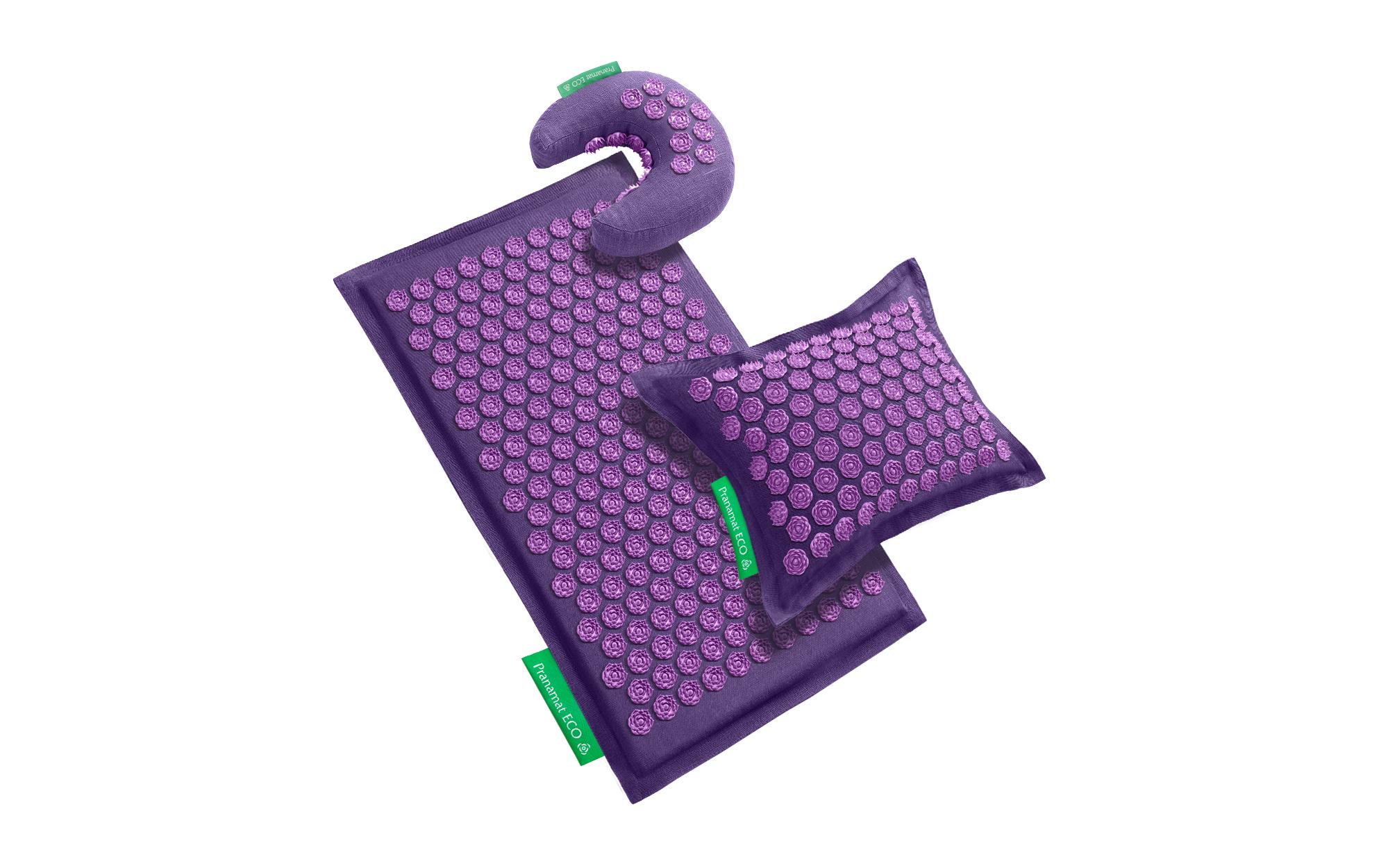 Massage Set Nackenkissen Violet<br>Massage-Set – Nackenkissen, Matte und Kissen
