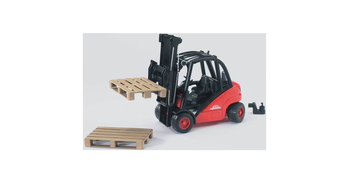 bruderLinde Heftruck H30D met trekhaak en 2 paletten Modelvoertuig  (02511)