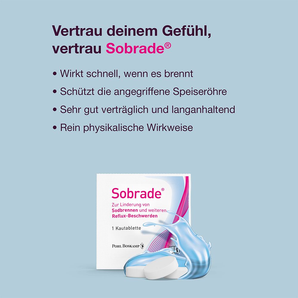 Sobrade Kautabletten zur Linderung von Sodbrennen