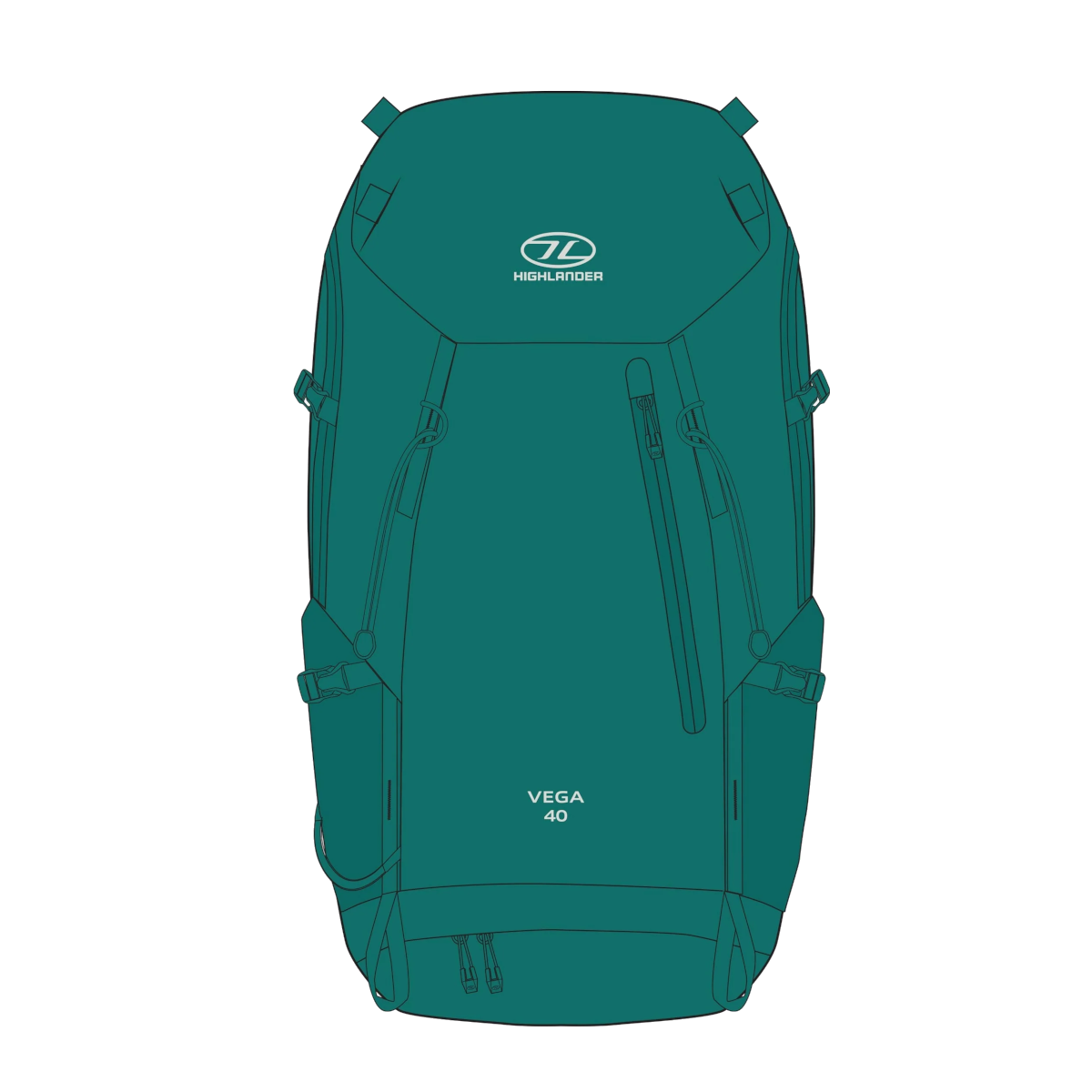Highlander vega 40l dames rugzak - green